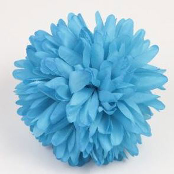 Fleur de Flamenco Chrysanthème. Turquoise. 12cm